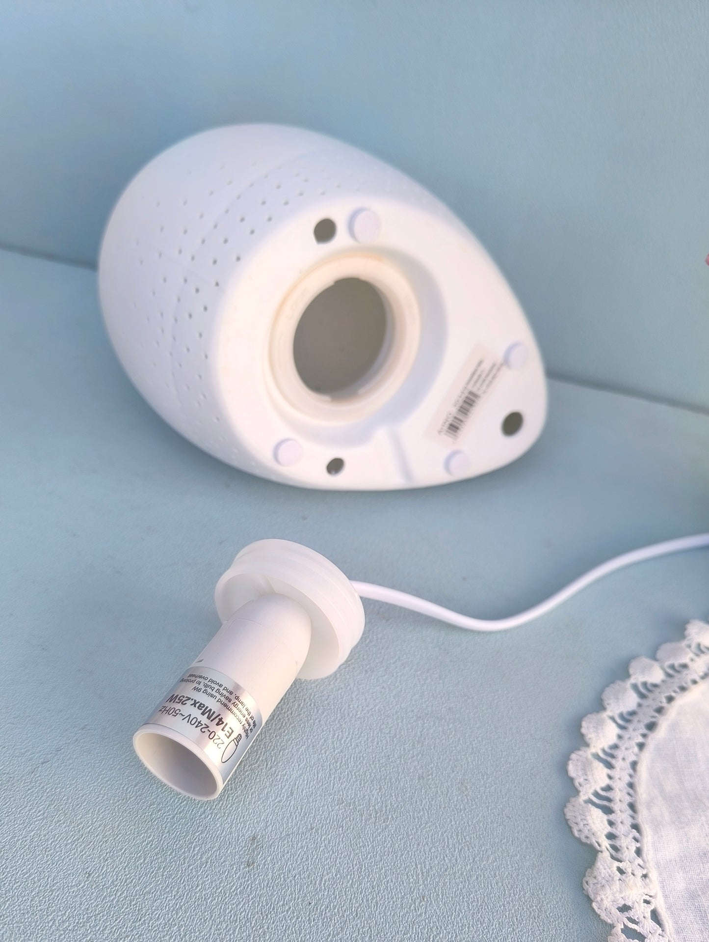 Whale Porcelain Table Lamp, Ocean Nursery Night Light, Cute Kids Room Nightstand Lamp Decor