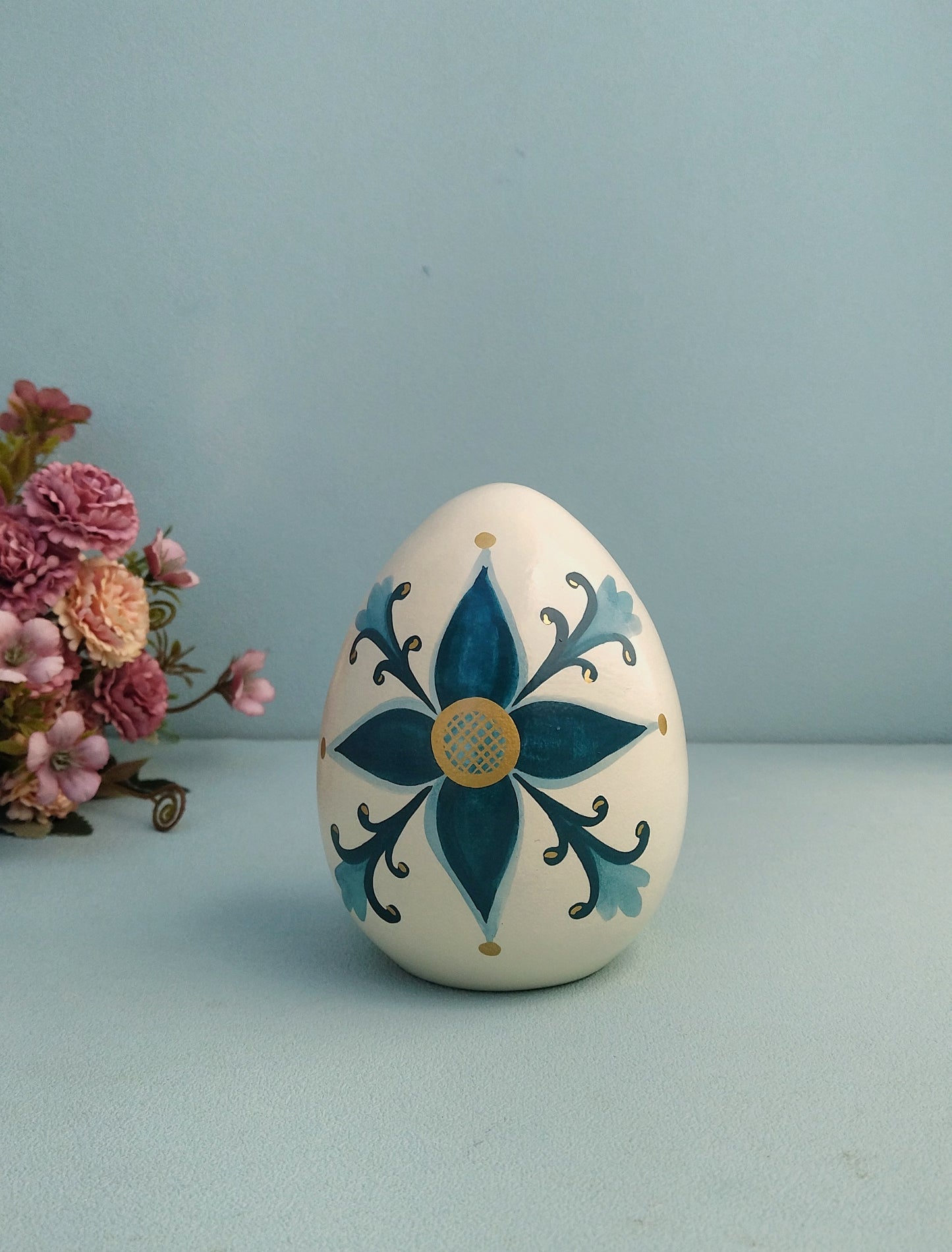 Easter Ceramic Egg With Mediteranean Design