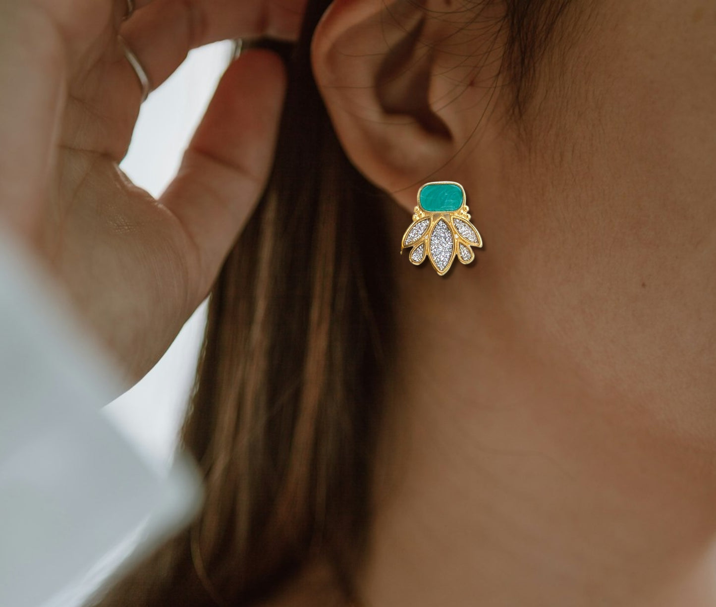 70s Disco Earrings, Enamel Stud Earrings