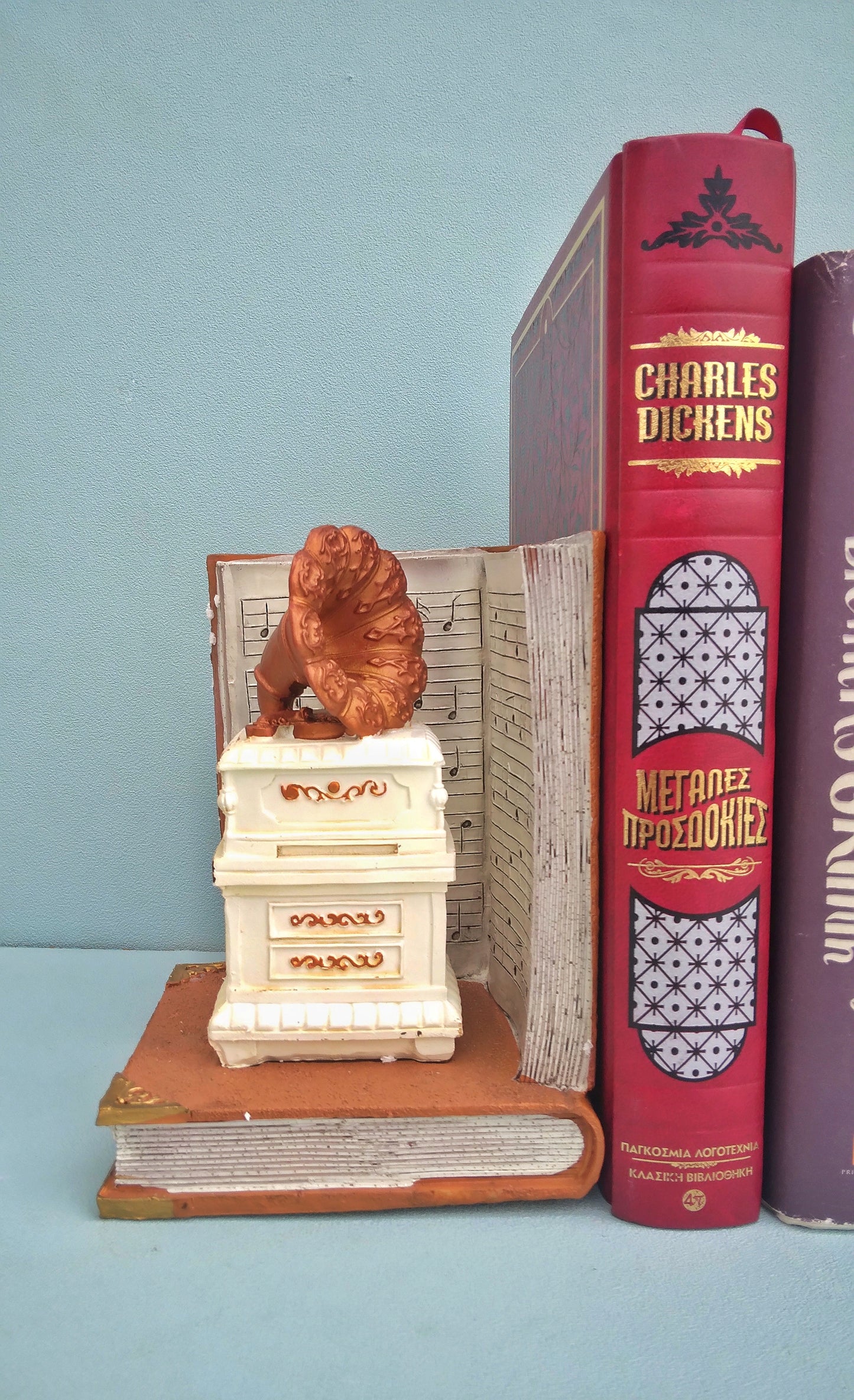 Gramophone Bookends, Retro Record Player Bookends From Polyresin