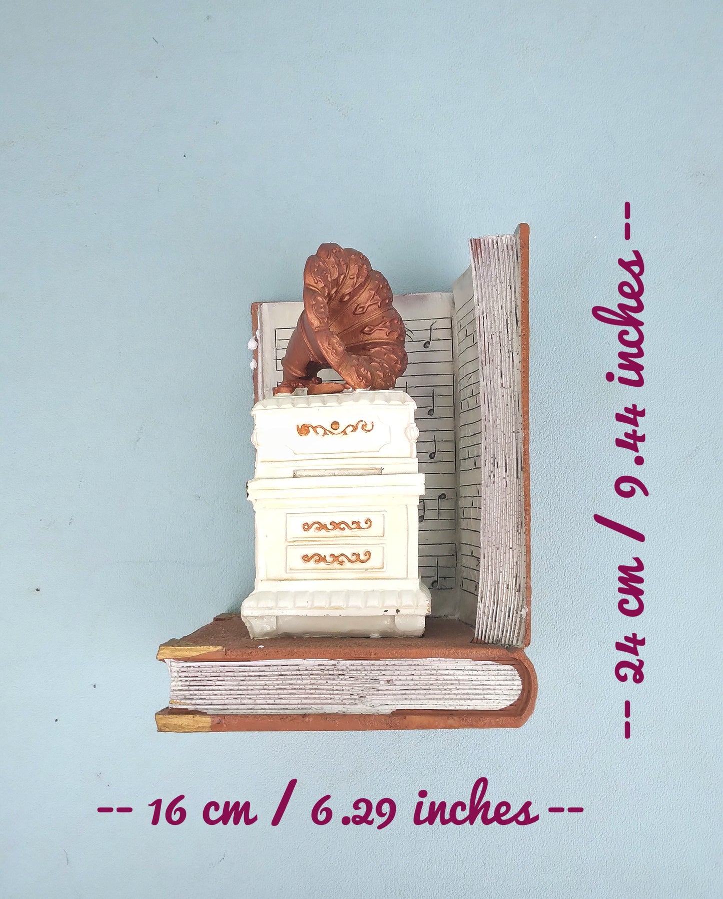 Gramophone Bookends, Retro Record Player Bookends From Polyresin