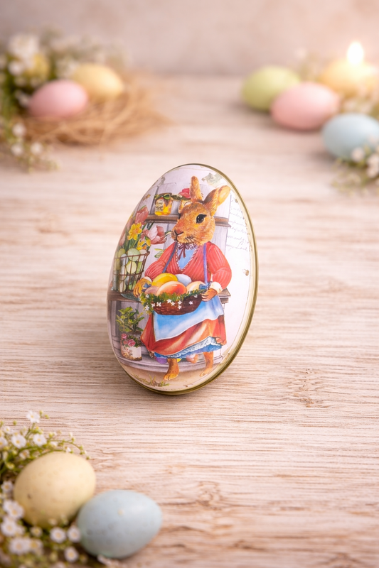 Vintage Easter Egg Tin with Wax Melts | Bunny Retro Metal Box | Scented Wax Melts Gift Set | Easter Gift