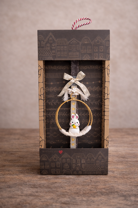 Easter Candle Bunny on a Swing