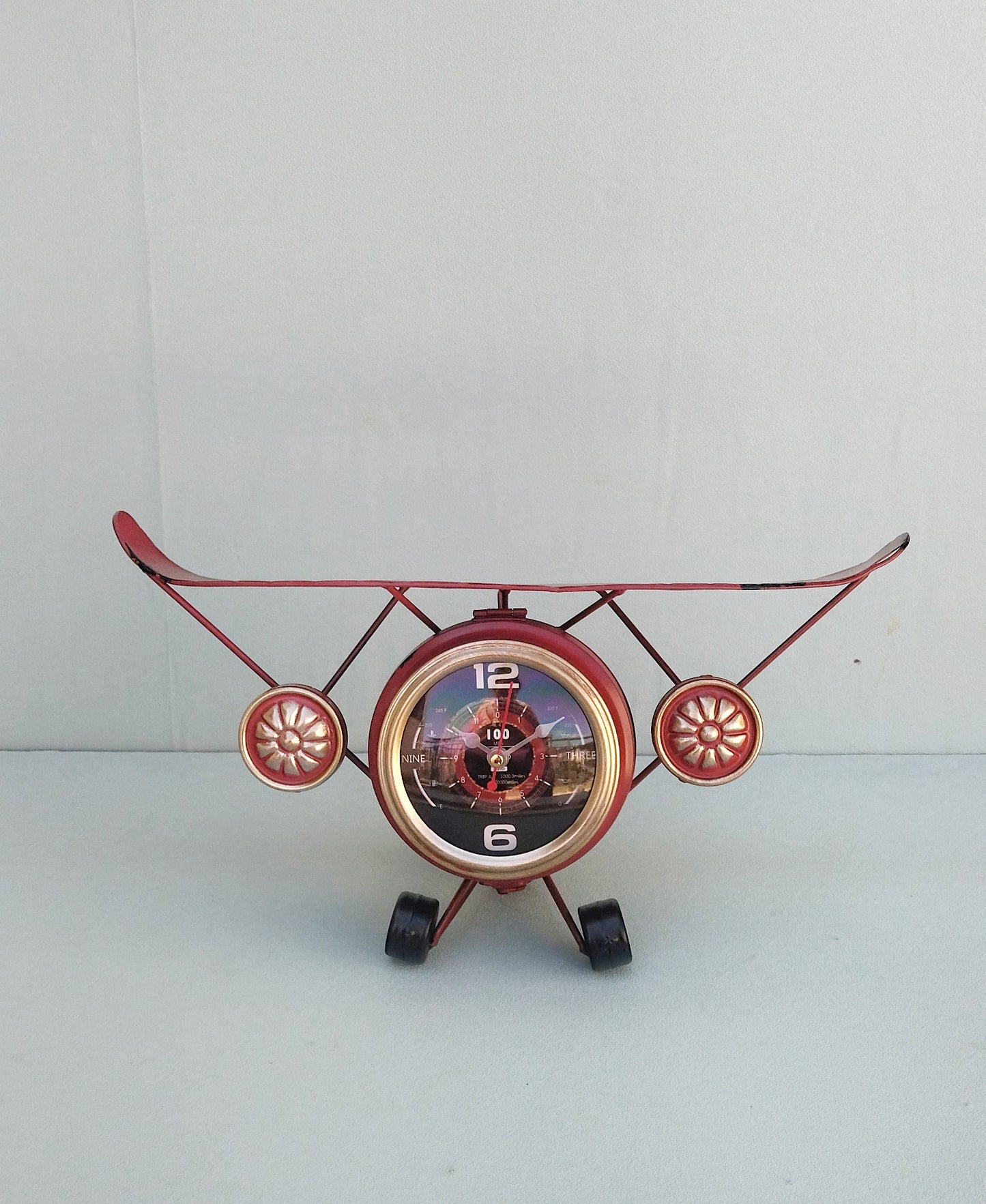 Airplane Metal Desk Clock