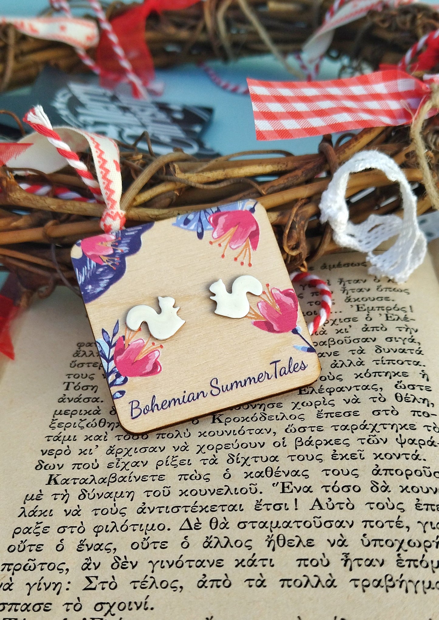Squirrel Stud Earrings, Enchanted Forest Animals Jewelry