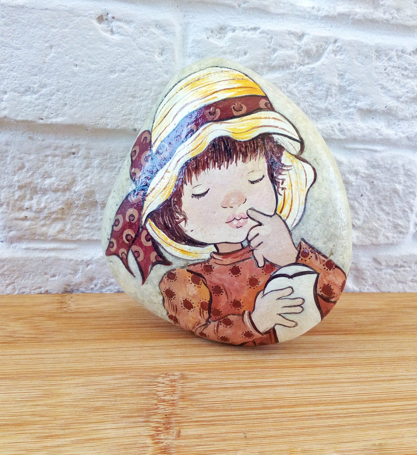 Sarah Kay Painted Rock, Hand Painted Pebble Art