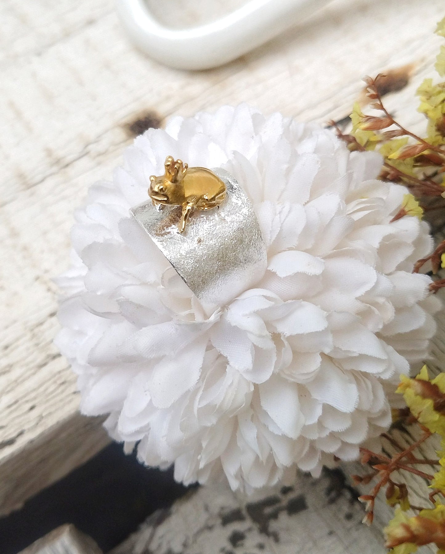 Prince Frog Adjustable Silver Ring, Kiss The Frog Ring