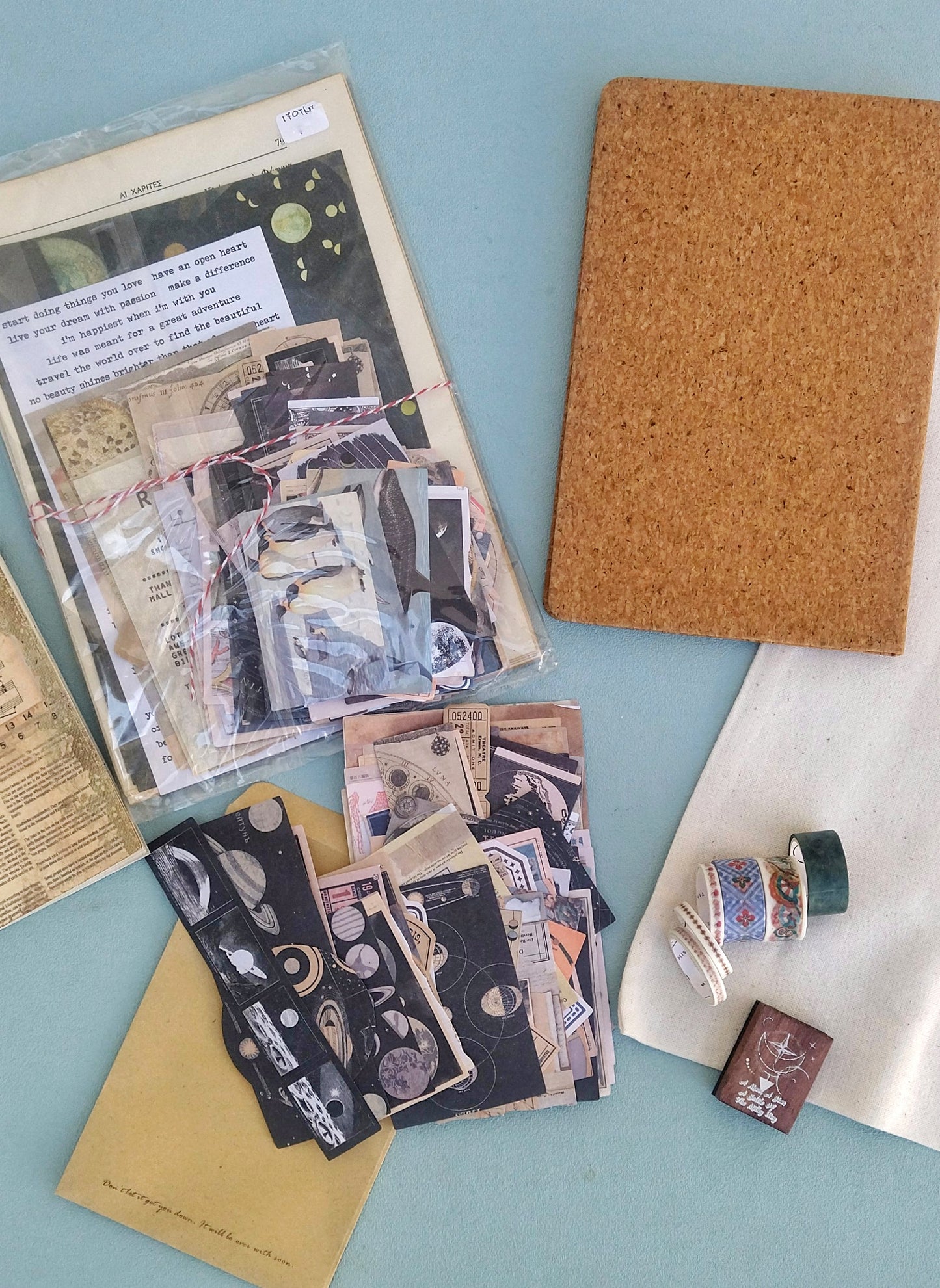 Scrapbooking Starter Kit, Memo Deco Paper And Ephemera Supplies, "Surprise Supplies" Set