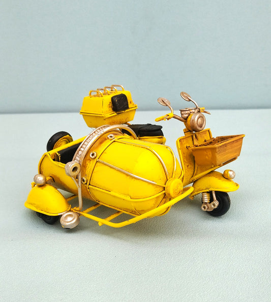 Yellow Motorcycle With Sidecar