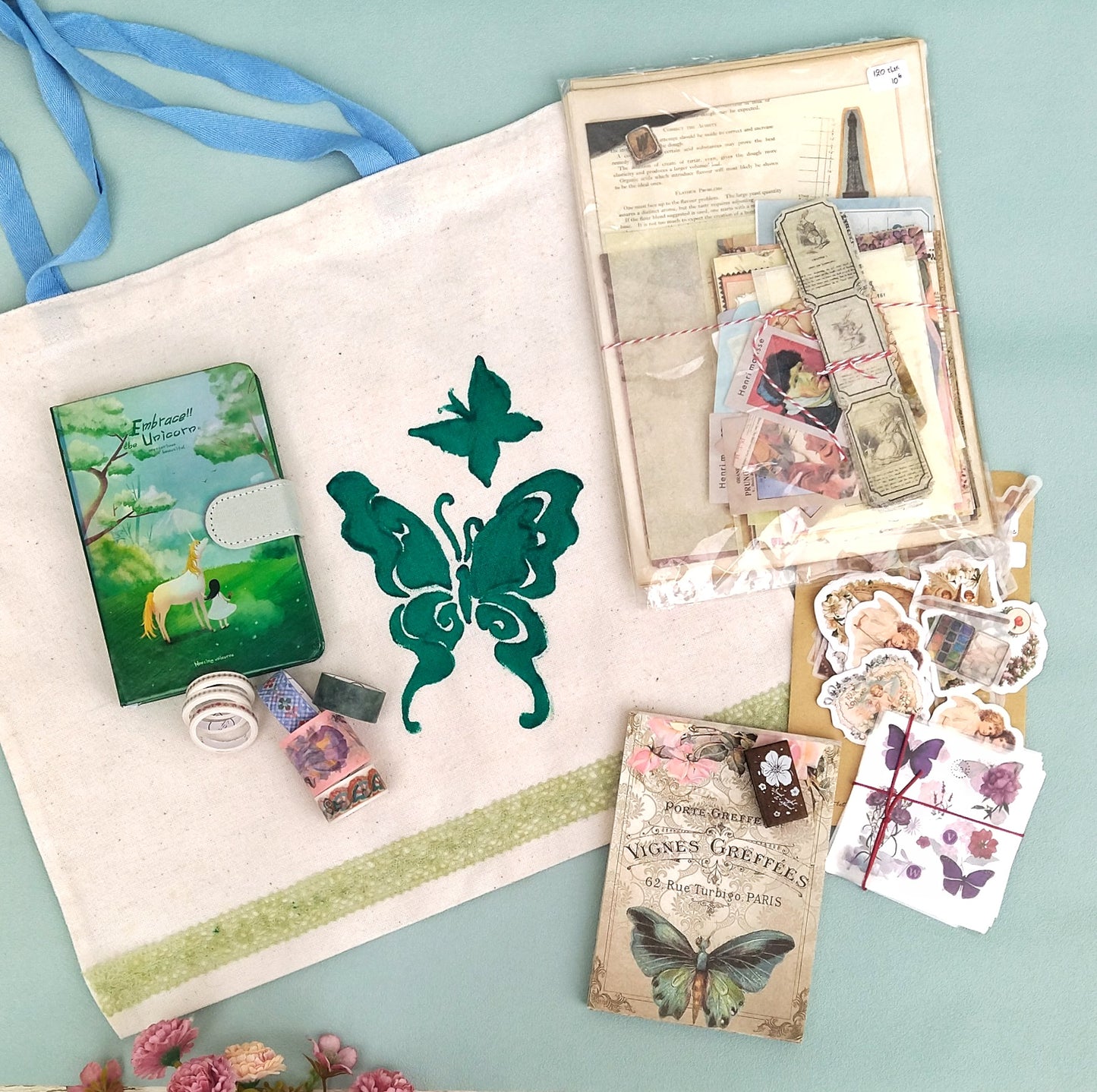 Scrapbooking Starter Kit, Memo Deco Paper And Ephemera Supplies, "Surprise Supplies" Set