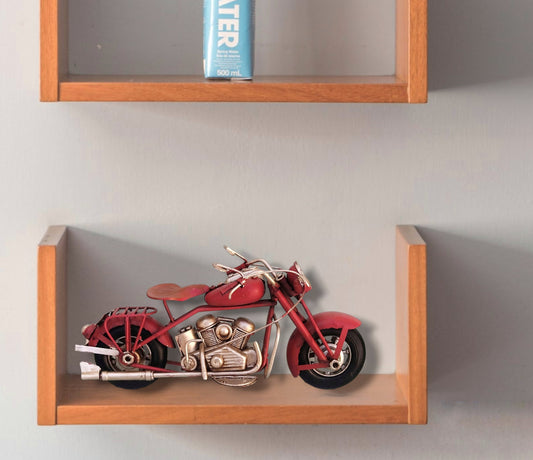 Red Miniature Motorcycle, Retro Collectible Metal Motorcycle