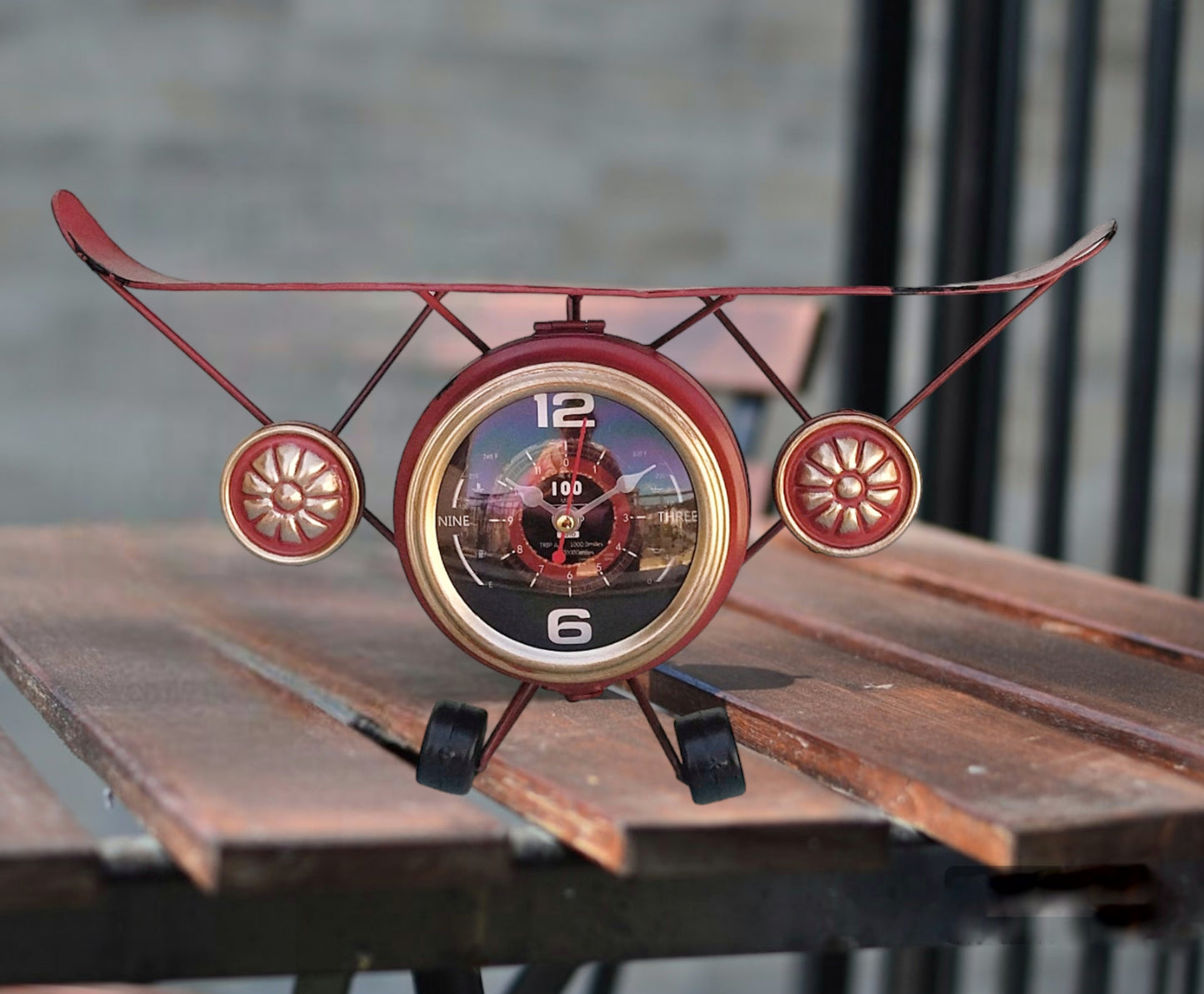 Airplane Metal Desk Clock