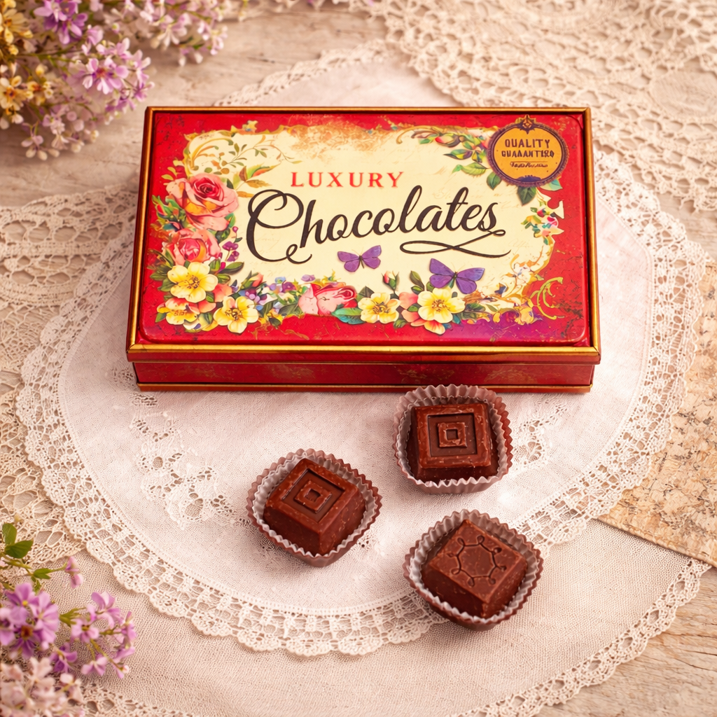 Small Vintage Chocolate Box With Wax Melts