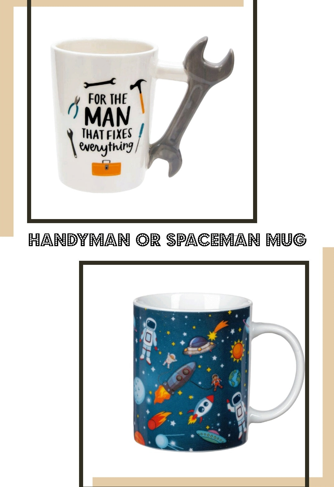 Space Birthday Gift Box For Boyfriend With Cotton Astronaut T-Shirt / Retro Motorcycle / Ceramic Mug And Vegan Beard Oil