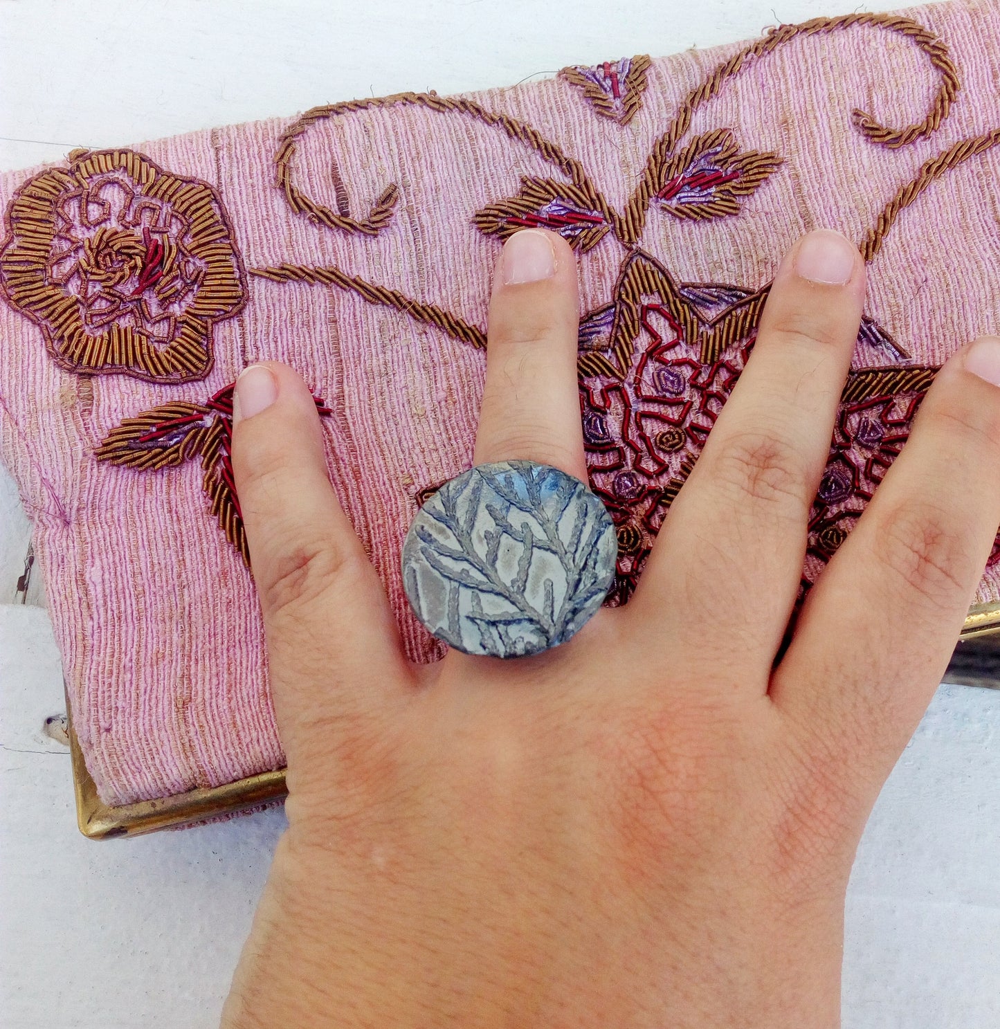 Gold Statement Ring Size 5.5, Tree Branch Ring, Disc Ring For Women