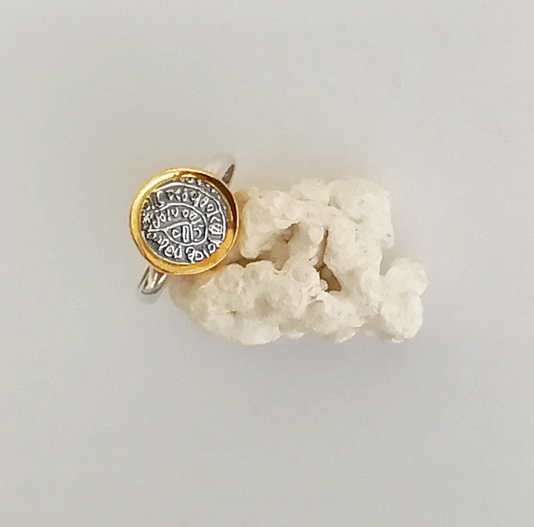 Silver Signet Ring , Ancient Greek Coin Ring, Dainty Boho Jewelry Gift For