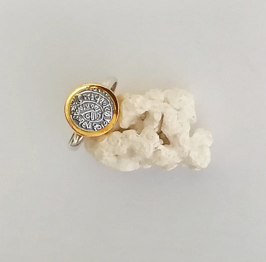 Silver Signet Ring , Ancient Greek Coin Ring, Dainty Boho Jewelry Gift For