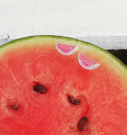 Watermelon Stud Earrings, Cute Summer Fruit Earrings, Food Lover Gift