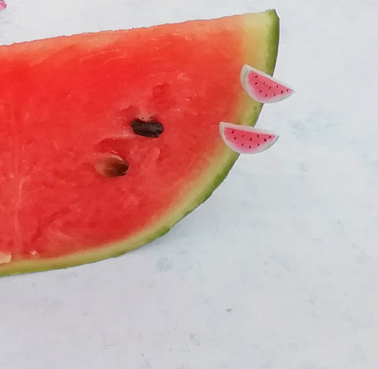 Watermelon Stud Earrings, Cute Summer Fruit Earrings, Food Lover Gift