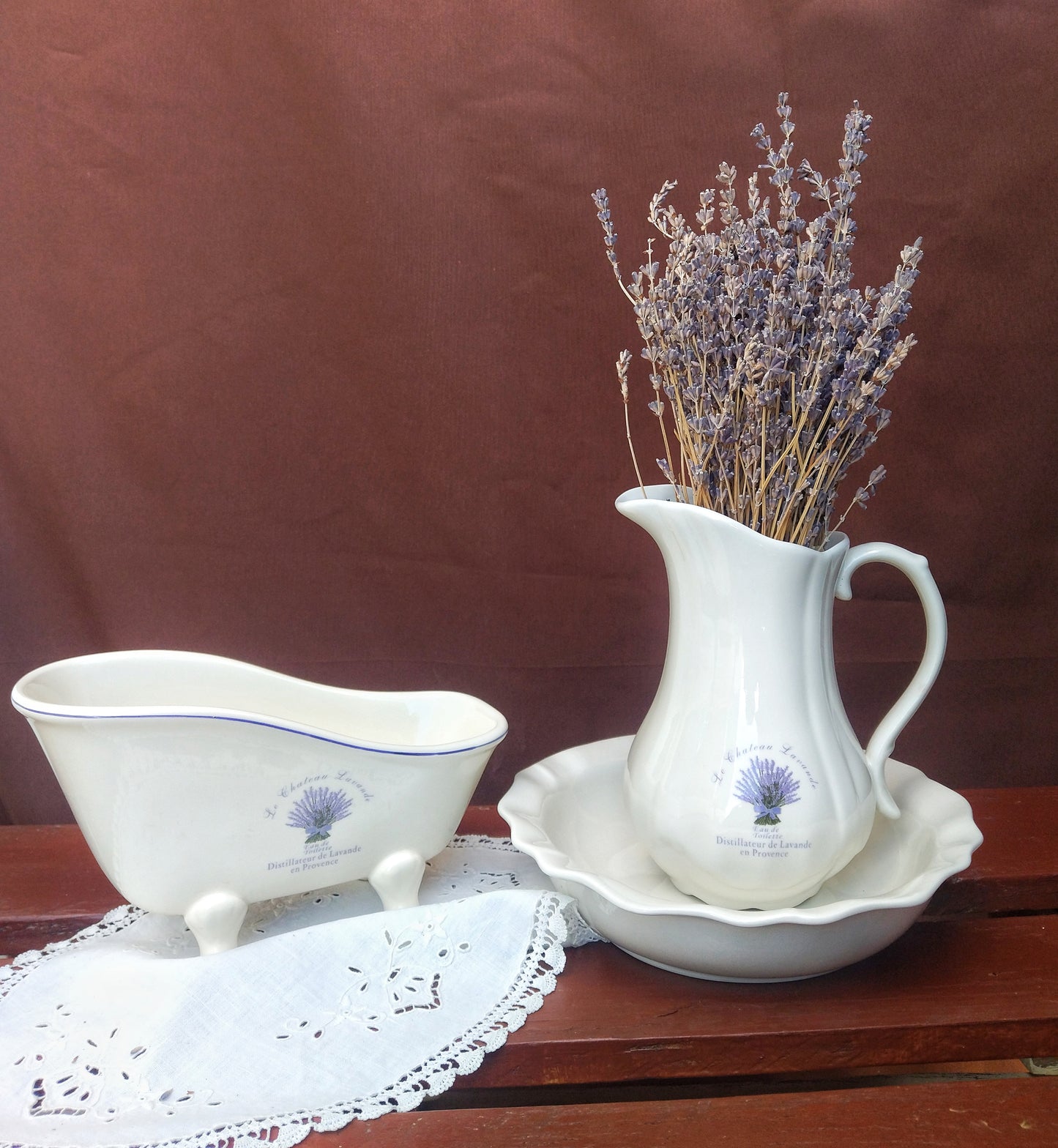 Vintage Bathtub Soap And Sponge Holder, Porcelain Bathroom Organizer