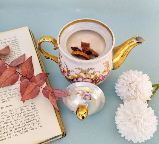 Vintage Ceramic Teapot Candle