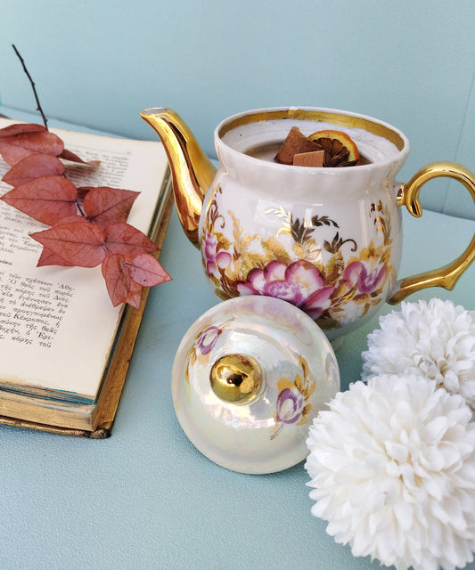 Vintage Ceramic Teapot Candle