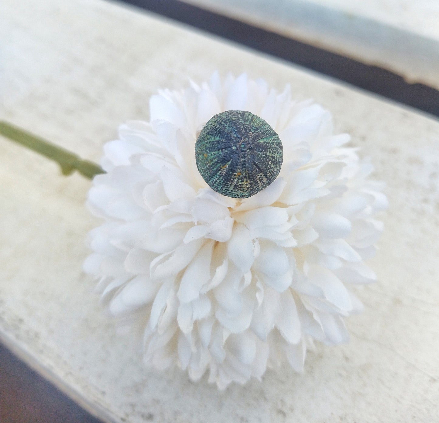 Sea Urchin Ring, Statement Handmade Adjustable Rings, Beach Wedding Gift For Bridesmaids