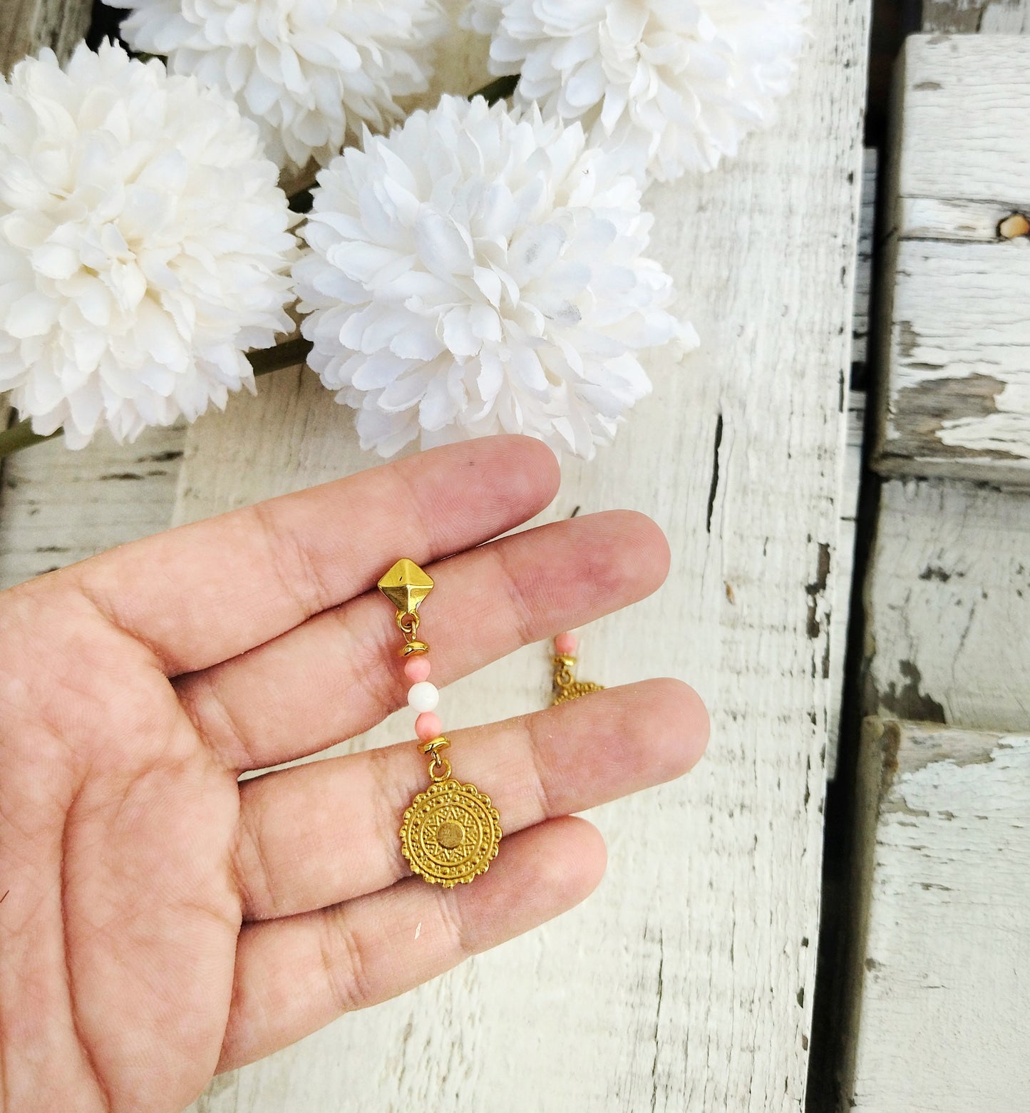 22k Gold Sun Earrings