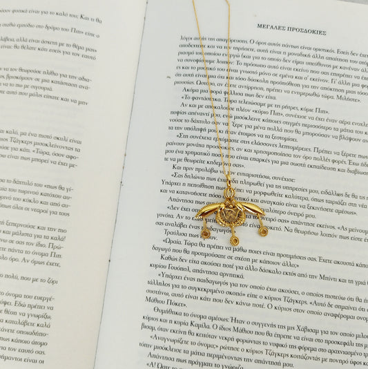 Minoan Bee Necklace From 22k Gold Filled Silver