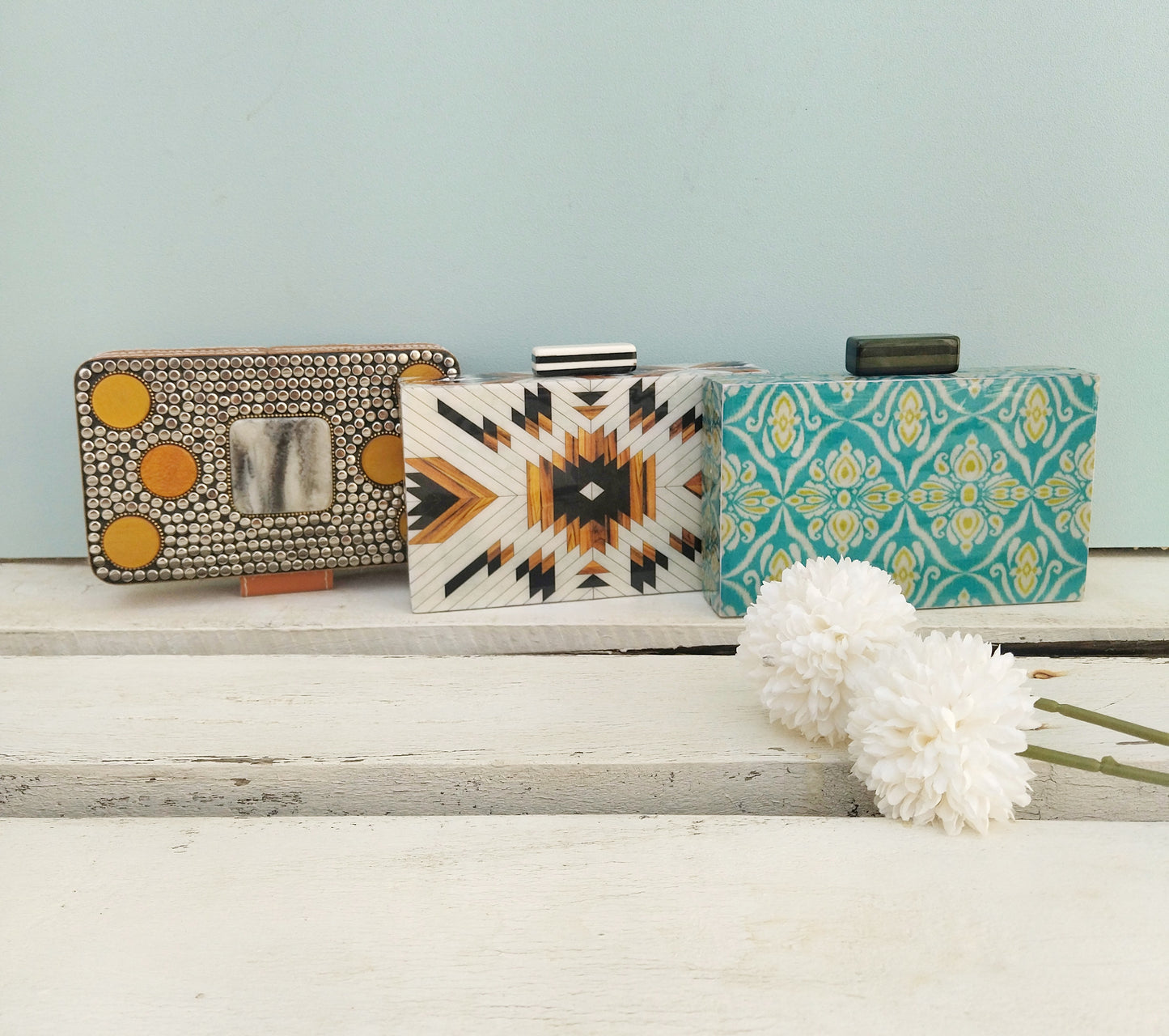 Boho Turquoise Clutch Bag