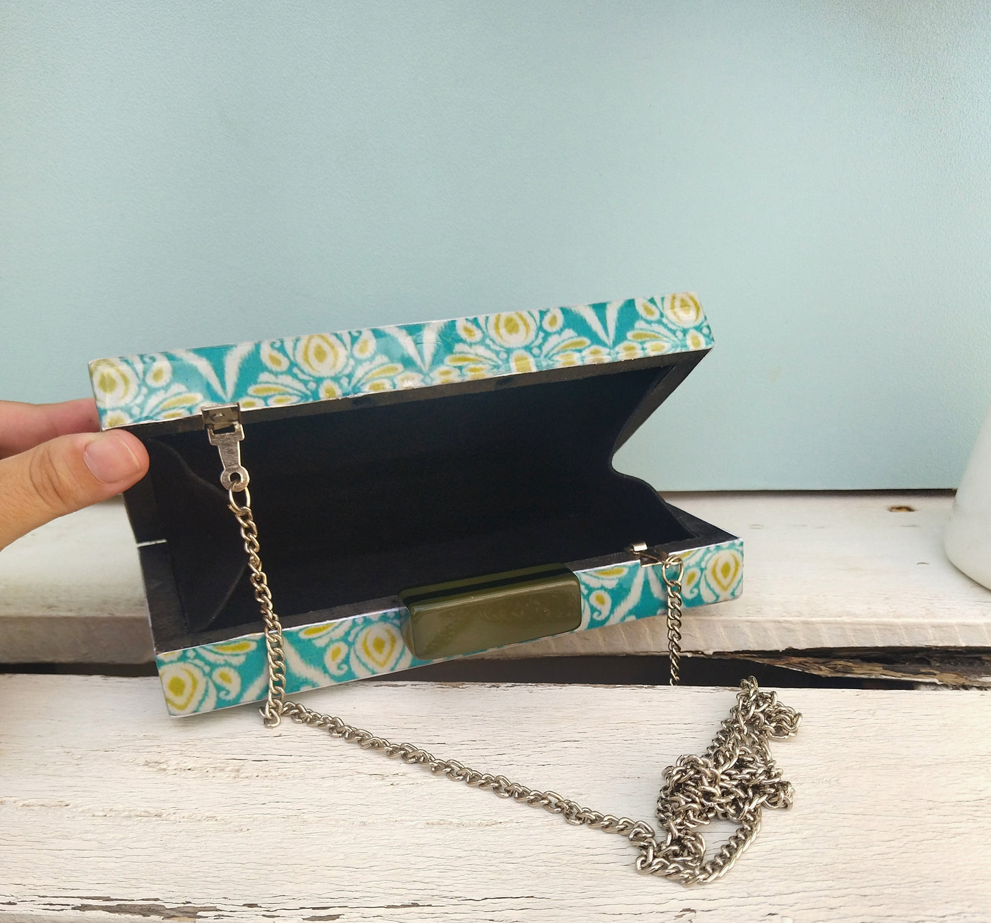 Boho Turquoise Clutch Bag