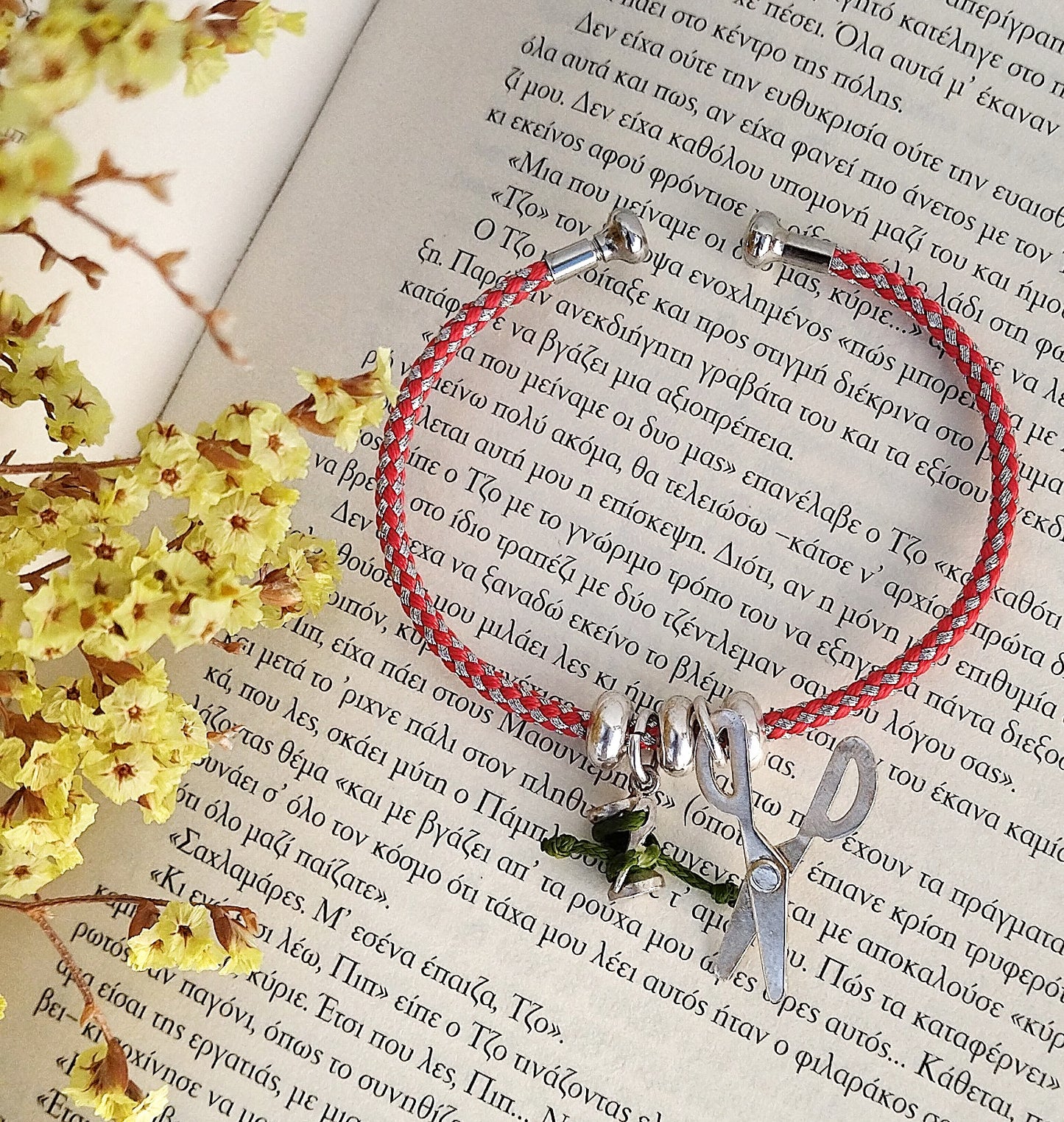 Mini Spool Of Thread And Scissors Bangle Bracelet