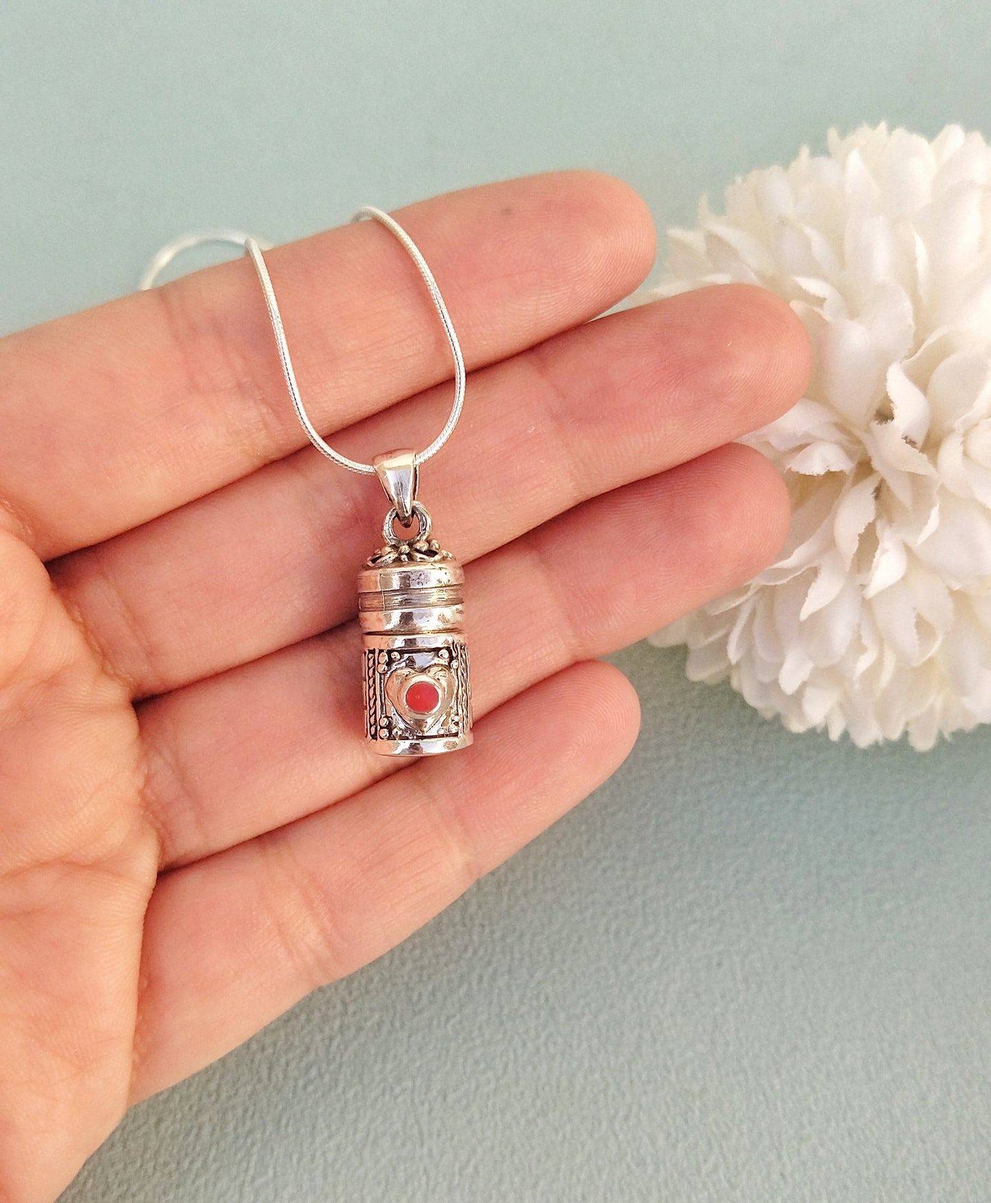 Wish Box Necklace, Sterling Silver Locket Necklace With Secret Message