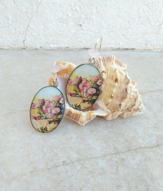 Fairy Earrings, Rose Flower Fairy Jewellery, Nostalgic Gifts For Her