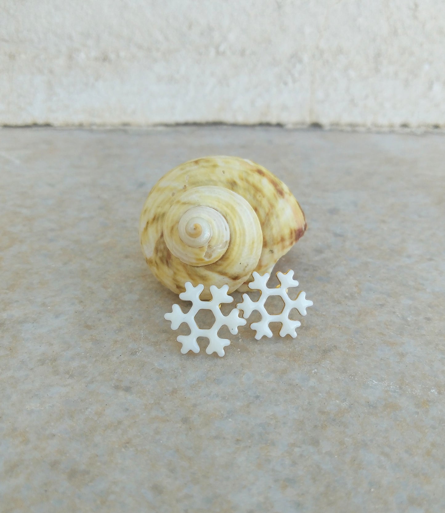 Snowflake Stud Earrings, Gold Plated Studs, Weather Girl Gifts