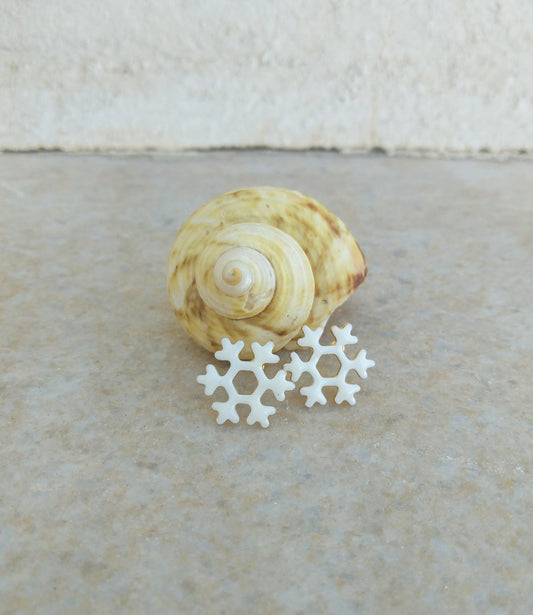 Snowflake Stud Earrings, Gold Plated Studs, Weather Girl Gifts