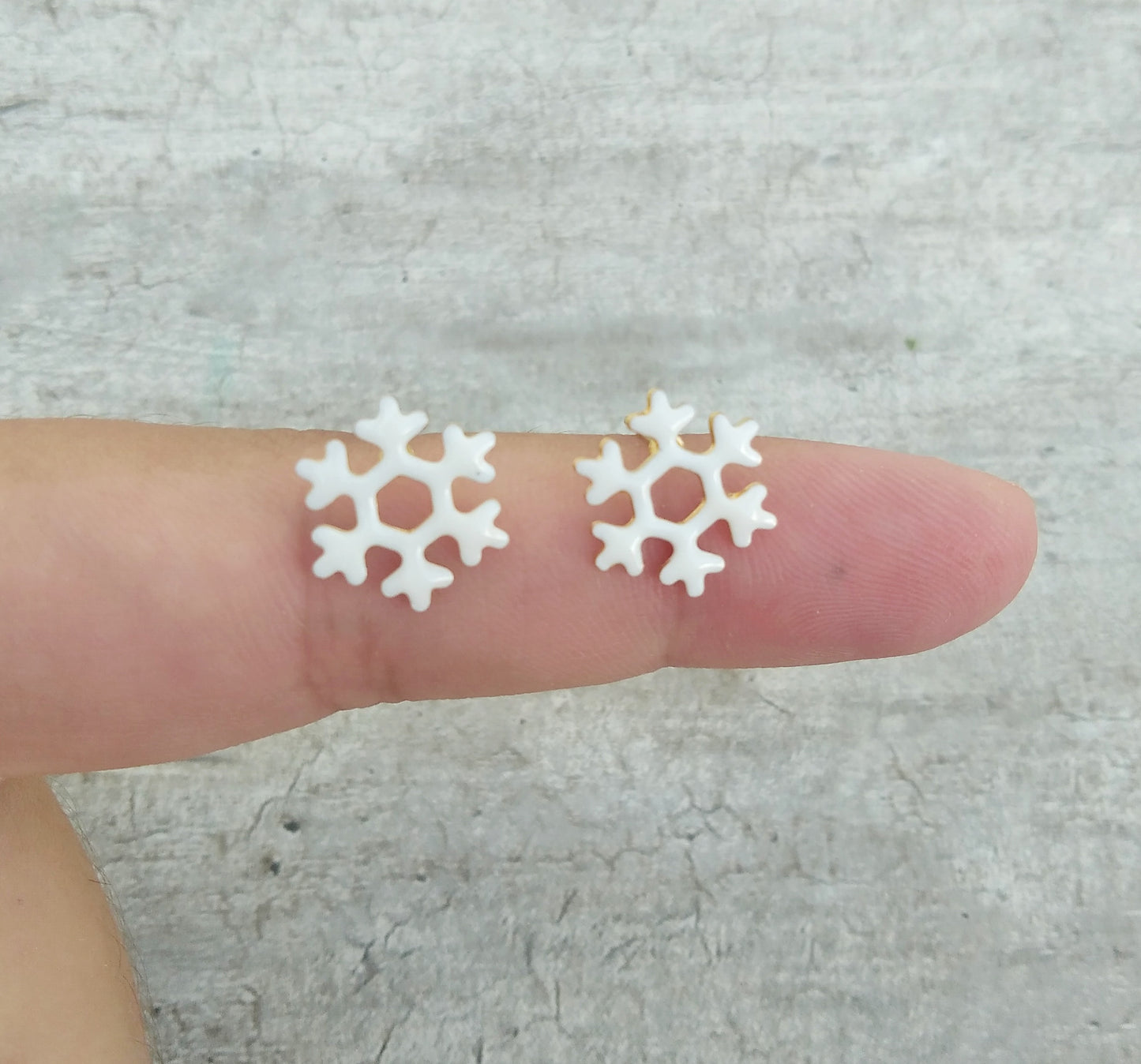 Snowflake Stud Earrings, Gold Plated Studs, Weather Girl Gifts