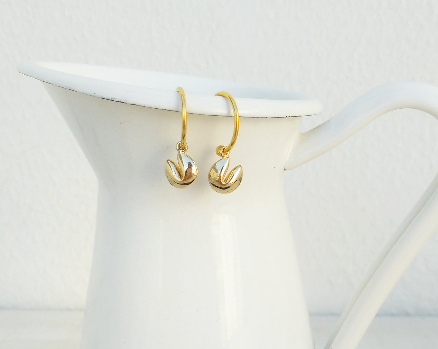 Fortune Cookie Earrings, Fortune Teller Jewelry, Miniature Food Jewelry Gift