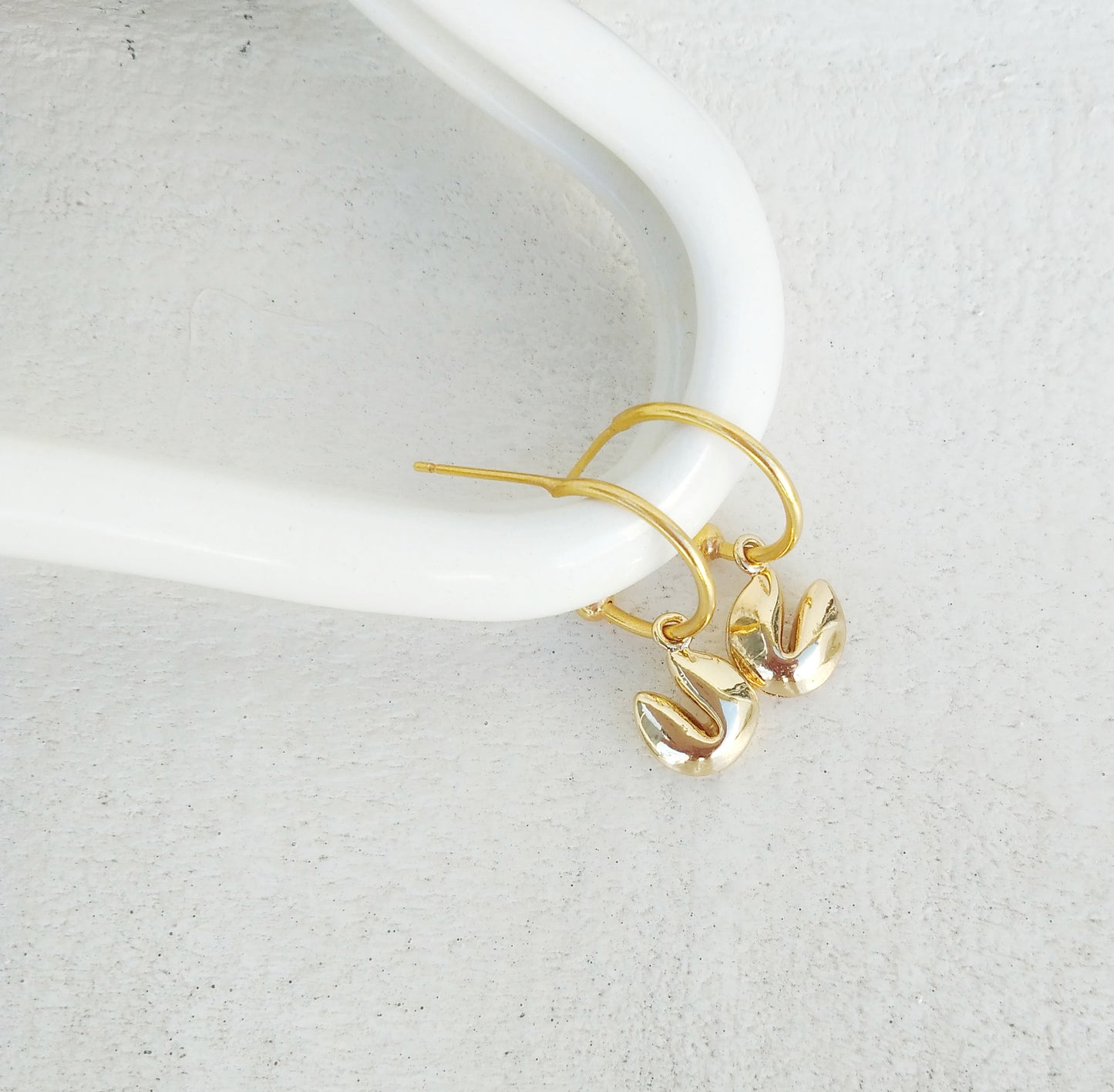 Fortune Cookie Earrings, Fortune Teller Jewelry, Miniature Food Jewelry Gift