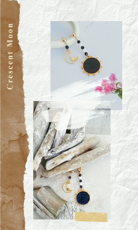 Crescent Moon And Sun Earrings