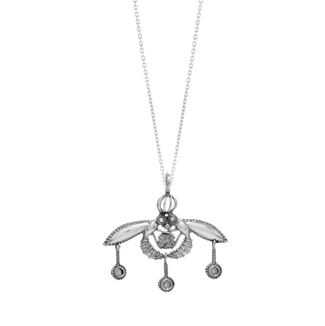 Minoan Bee Necklace From 22k Gold Filled Silver