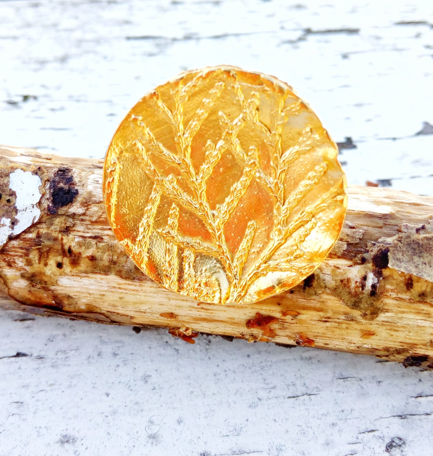 Gold Statement Ring Size 5.5, Tree Branch Ring, Disc Ring For Women