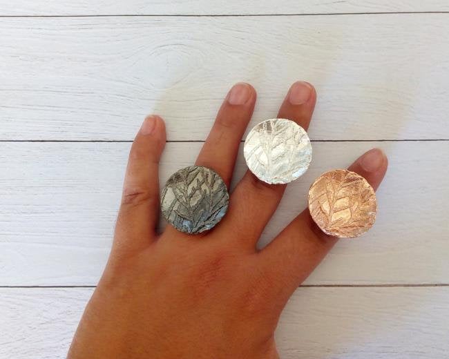 Gold Statement Ring Size 5.5, Tree Branch Ring, Disc Ring For Women
