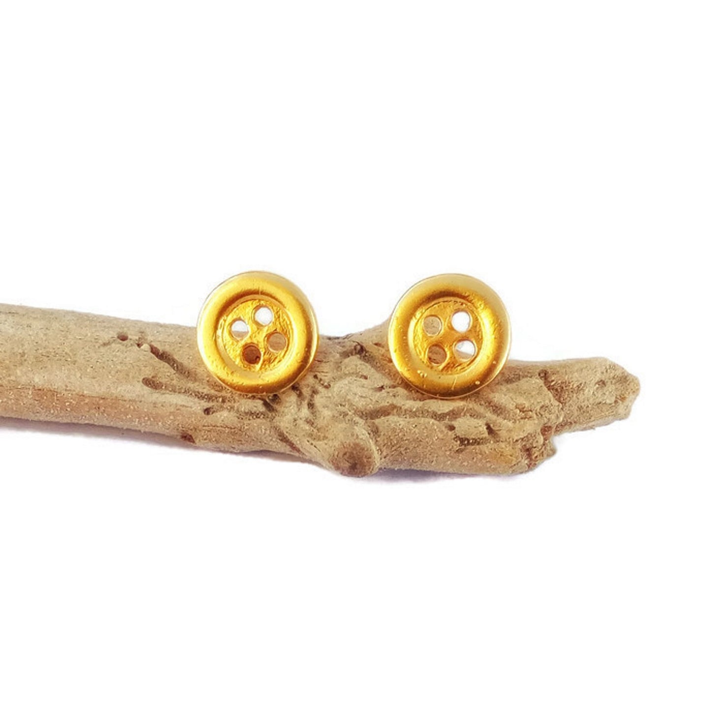 Sterling Silver Button Stud Earrings, Cute Post Earrings For Little Girl