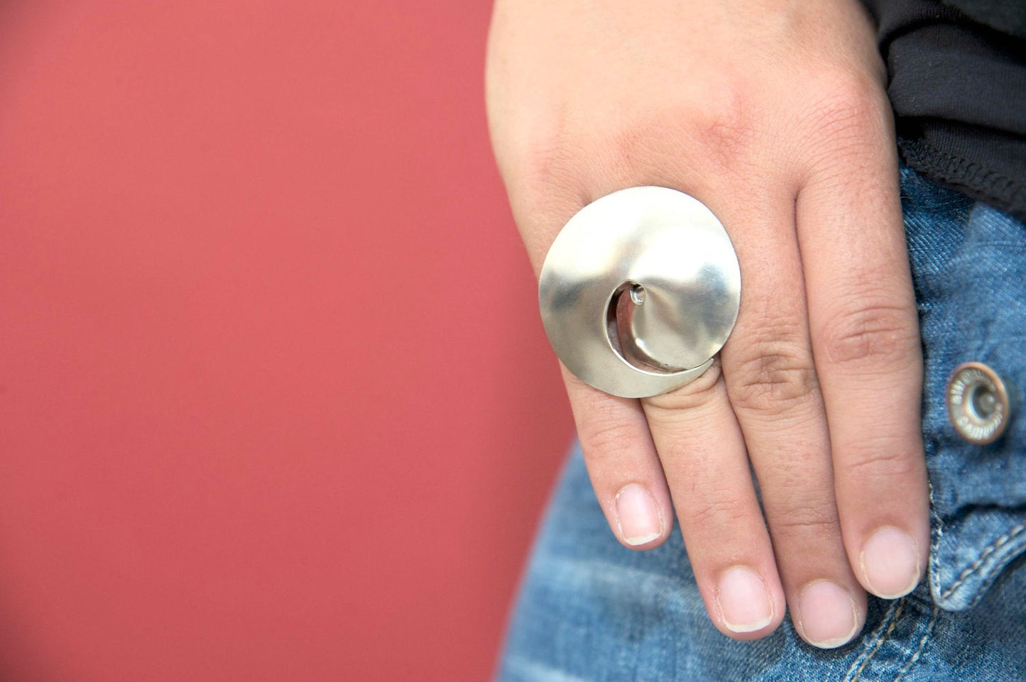 925 Sterling Silver Spiral Ring Size 5 3/4, Modern Geometric Ring