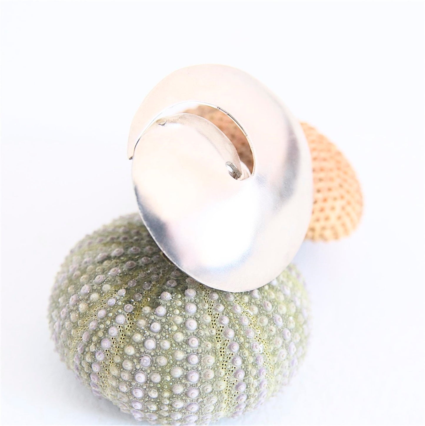 925 Sterling Silver Spiral Ring Size 5 3/4, Modern Geometric Ring