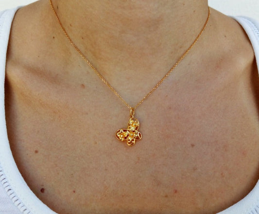 Gold Plated Silver Butterfly Charm Necklace