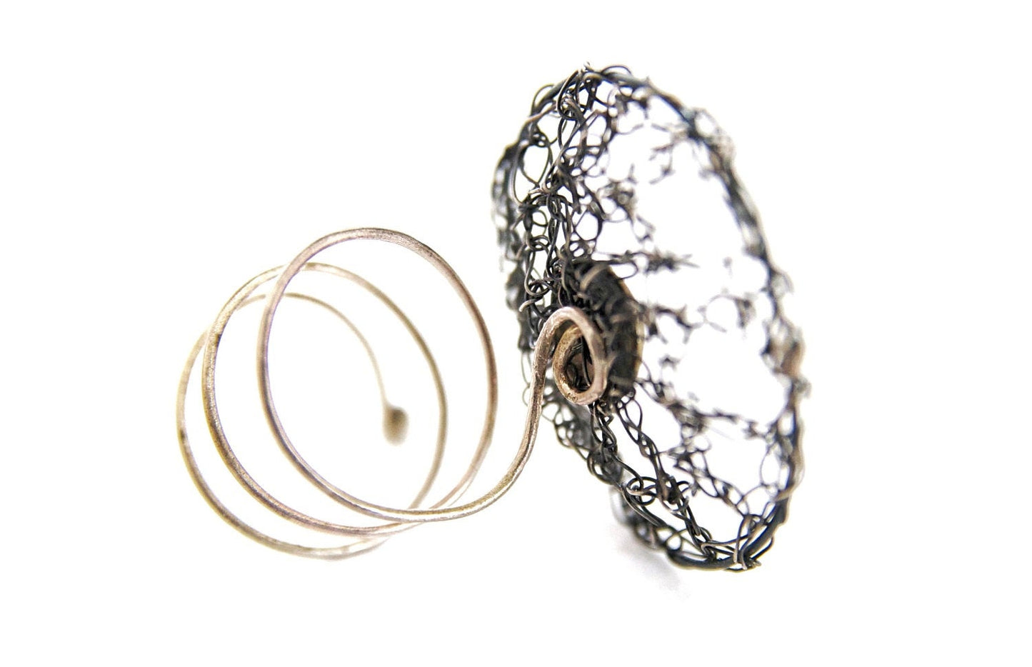 Oxidized Silver Ring For Women, Adjustable