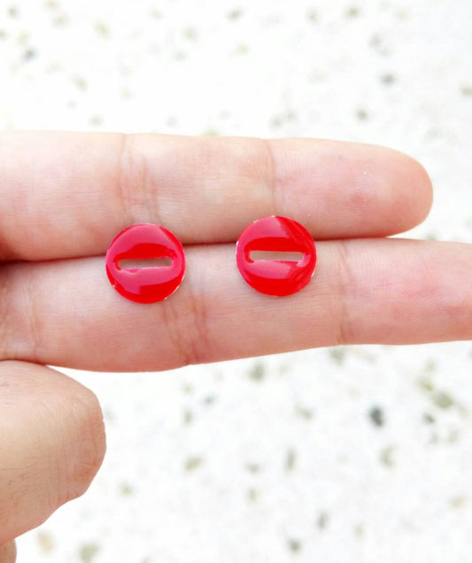 Red Post Earrings, Stop Earrings, New Driver Gift