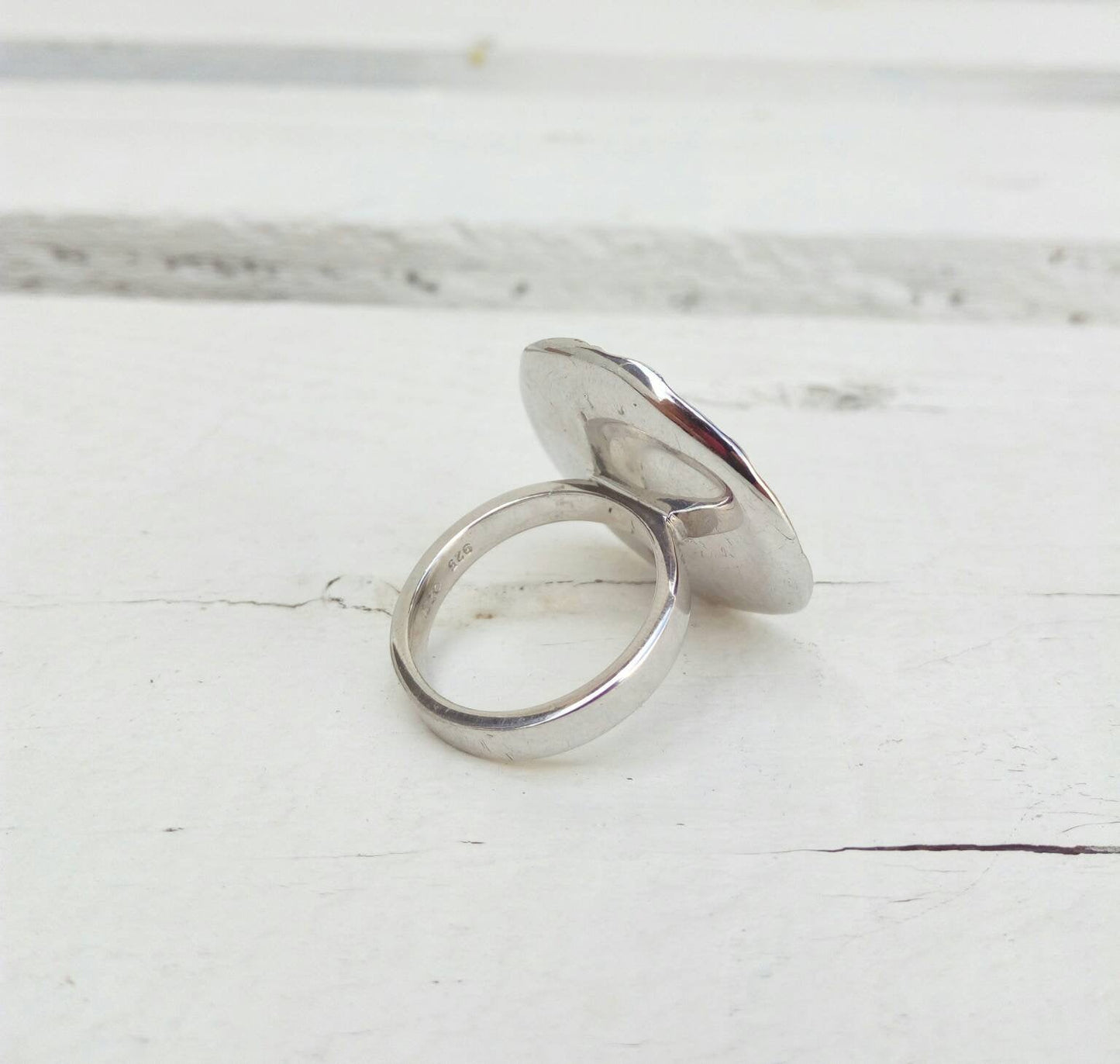 World Map Ring, Silver Statement Ring, Globe Ring For Women Size 7 3/4
